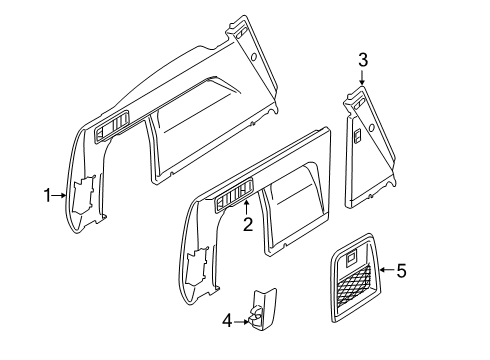 2021 BMW X5 Interior Trim - Rear Body Diagram 6