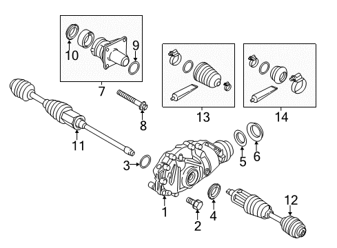 2021 BMW 230i xDrive Carrier & Front Axles Diagram