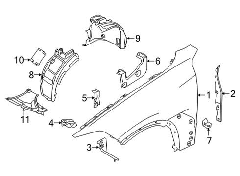 2022 BMW X6 M Fender & Components Diagram