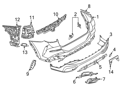 2022 BMW X6 M Bumper & Components - Rear Diagram 1