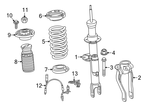 2021 BMW 530e Struts & Components - Front Diagram 1