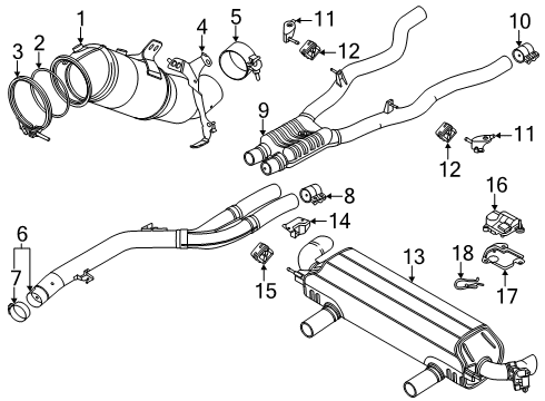 2024 BMW 840i Exhaust Components Diagram