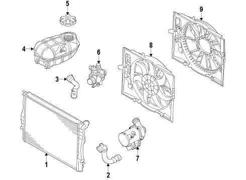 2023 BMW M240i Cooling System, Radiator, Water Pump, Cooling Fan Diagram 2