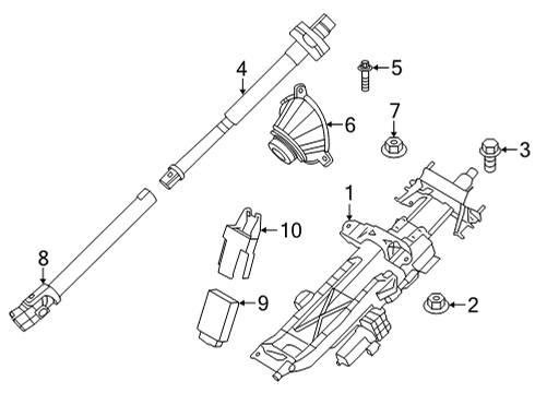 2024 BMW 840i Gran Coupe Steering Column Assembly Diagram