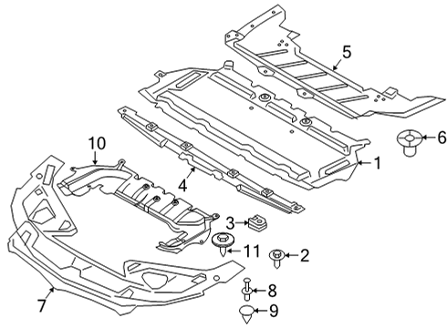 2024 BMW M8 Splash Shields Diagram 1