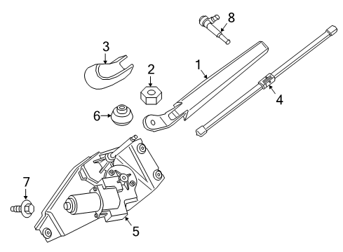 2021 BMW X1 Wiper & Washer Components Diagram 1