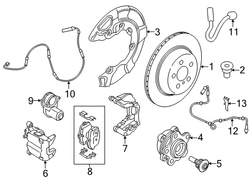 2023 BMW 840i Rear Brakes Diagram