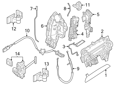 2024 BMW 430i xDrive Gran Coupe Lock & Hardware Diagram 1