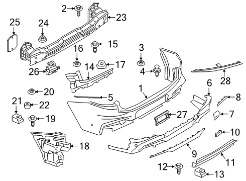 2021 BMW X4 M Bumper & Components - Rear Diagram 2