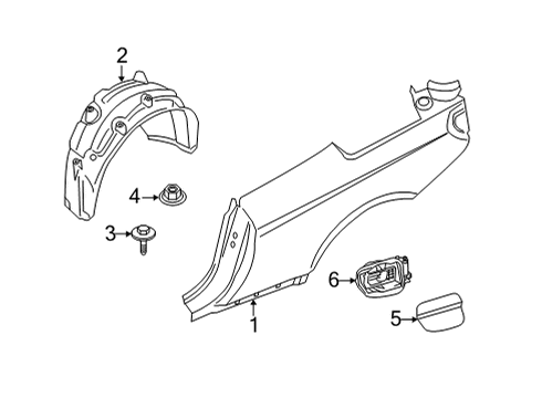 2023 BMW M440i Quarter Panel & Components Diagram 1