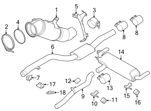 2024 BMW 750e xDrive Exhaust Components Diagram