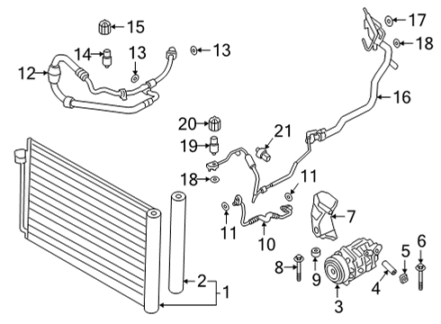 2024 BMW M8 Condenser, Compressor & Lines Diagram