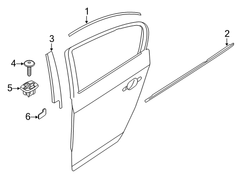 2024 BMW 330e xDrive Exterior Trim - Rear Door Diagram