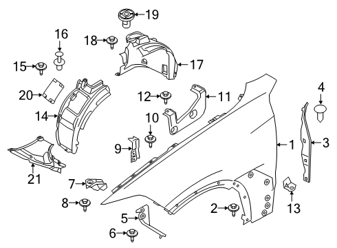 2023 BMW X5 M Fender & Components Diagram 2