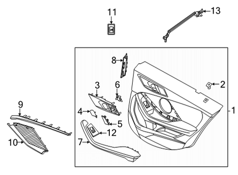 2022 BMW 228i Gran Coupe Interior Trim - Rear Door Diagram