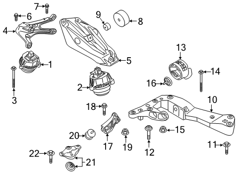 2023 BMW X7 ENGINE SUPPORT BRACKET Diagram for 22119895922