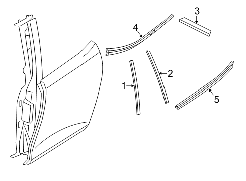 2021 BMW i3 Exterior Trim - Rear Door Diagram