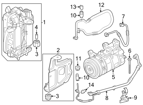 2024 BMW 230i Condenser, Compressor & Lines Diagram 2