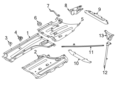 2022 BMW X4 Under Cover & Splash Shields Diagram