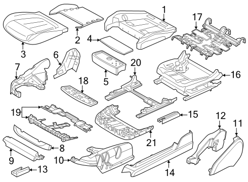 2024 BMW 760i xDrive Driver Seat Components Diagram 4