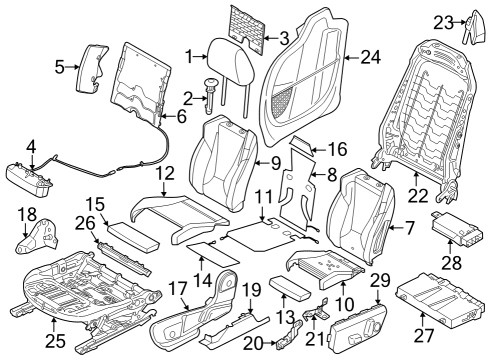 2024 BMW X1 GUIDE, HEADREST Diagram for 52109493489