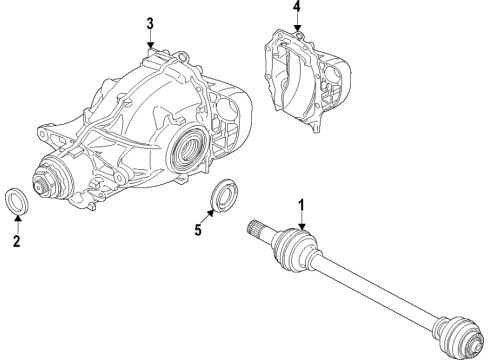 2021 BMW M8 Rear Axle, Differential, Drive Axles, Propeller Shaft Diagram