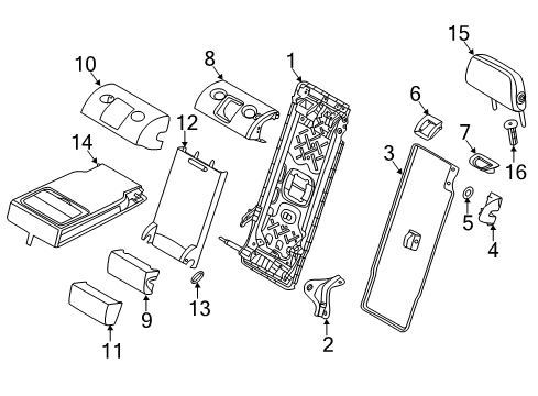 2023 BMW X3 M Rear Seat Components Diagram 2