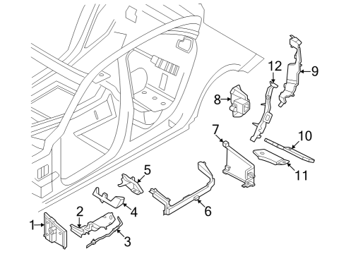 2023 BMW 740i Inner Components - Pillars Diagram