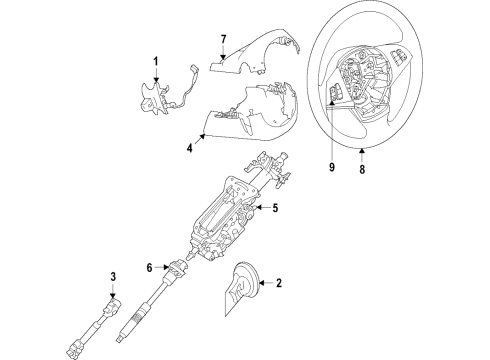 2022 BMW 530e Steering Column & Wheel, Steering Gear & Linkage Diagram 1