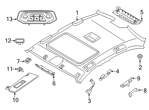 2024 BMW M340i Interior Trim - Roof Diagram