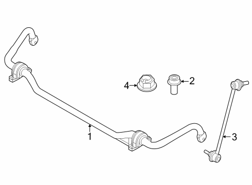 2021 BMW X3 M Stabilizer Bar & Components - Front Diagram 1