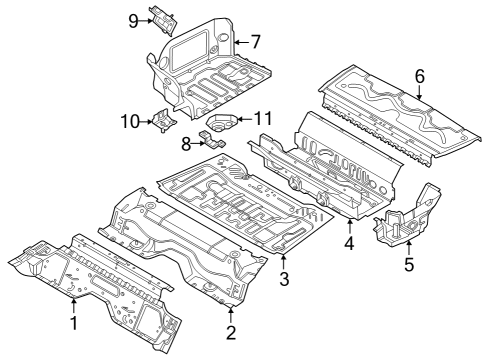 2024 BMW 430i xDrive Gran Coupe Rear Floor & Rails Diagram 1