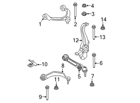 2024 BMW 840i Gran Coupe Front Suspension Components Diagram