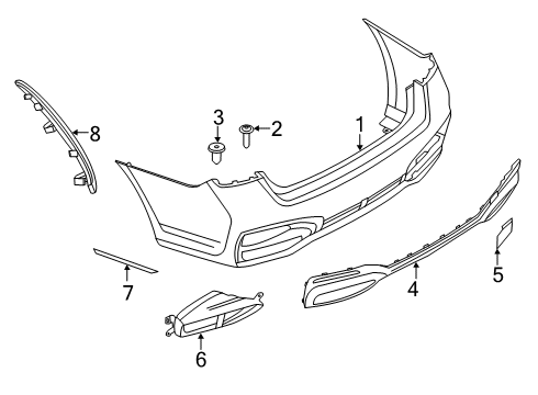 2022 BMW 750i xDrive Bumper & Components - Rear Diagram 3