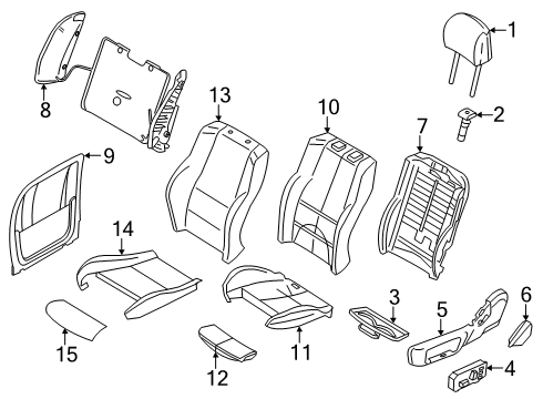 2023 BMW X3 M Front Seat Components Diagram 4