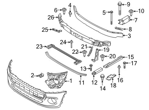 Carrier, Bumper, Front Bottom Diagram for 51117301578