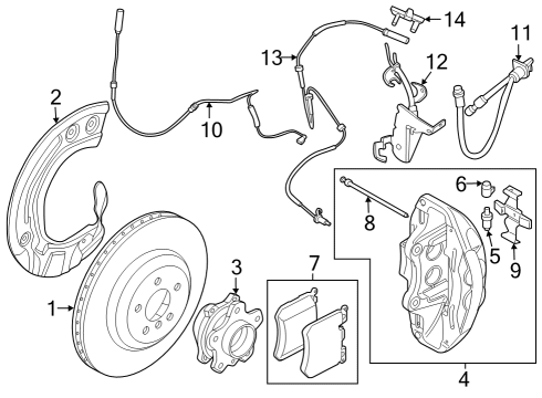 2024 BMW i4 Front Brakes Diagram 1