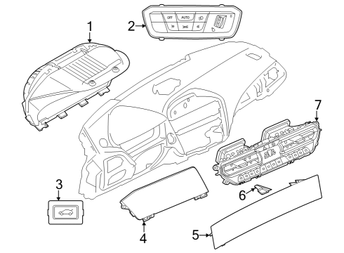 2024 BMW 230i Cluster & Switches, Instrument Panel Diagram 1