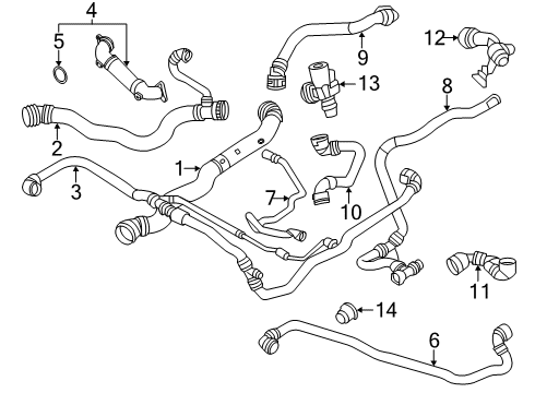 2023 BMW X3 M Radiator Hoses Diagram 1