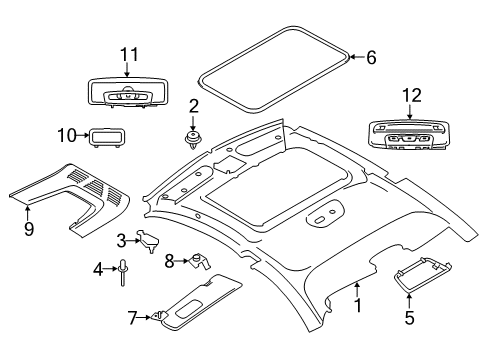 2021 BMW 230i Interior Trim - Roof Diagram 2