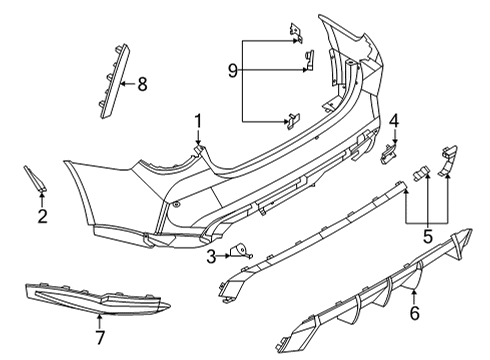 2022 BMW M4 Bumper & Components - Rear Diagram 1