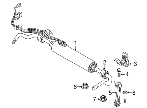 2022 BMW 840i Gran Coupe Rear Suspension, Lower Control Arm, Upper Control Arm, Ride Control, Stabilizer Bar, Suspension Components Diagram 1