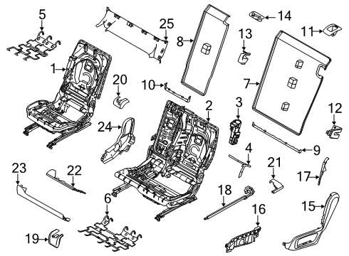 2023 BMW X5 M Second Row Seats Diagram 2