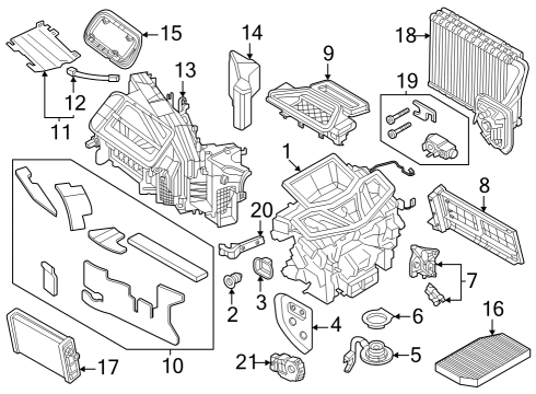 2024 BMW 760i xDrive A/C Evaporator & Heater Components Diagram