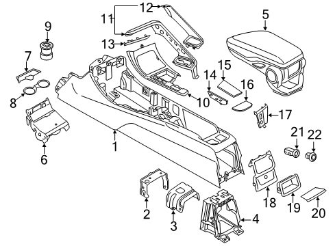 2022 BMW X1 Center Console Diagram 1