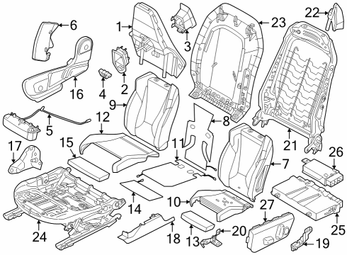 2024 BMW X1 TRIM HEAD RESTRAINT REAR Diagram for 52105A16B43