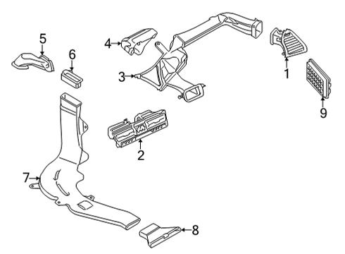 2023 BMW 840i xDrive Gran Coupe Ducts Diagram