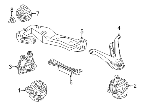 2021 BMW M850i xDrive Engine & Trans Mounting Diagram