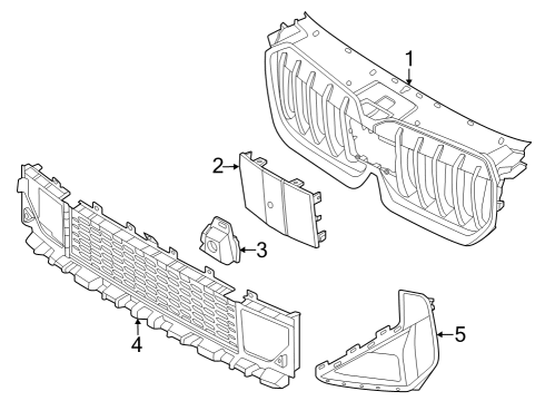 2024 BMW X1 FRONT ORNAMENTAL GRILLE Diagram for 51139880305