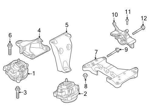 2022 BMW 430i Gran Coupe Engine & Trans Mounting Diagram